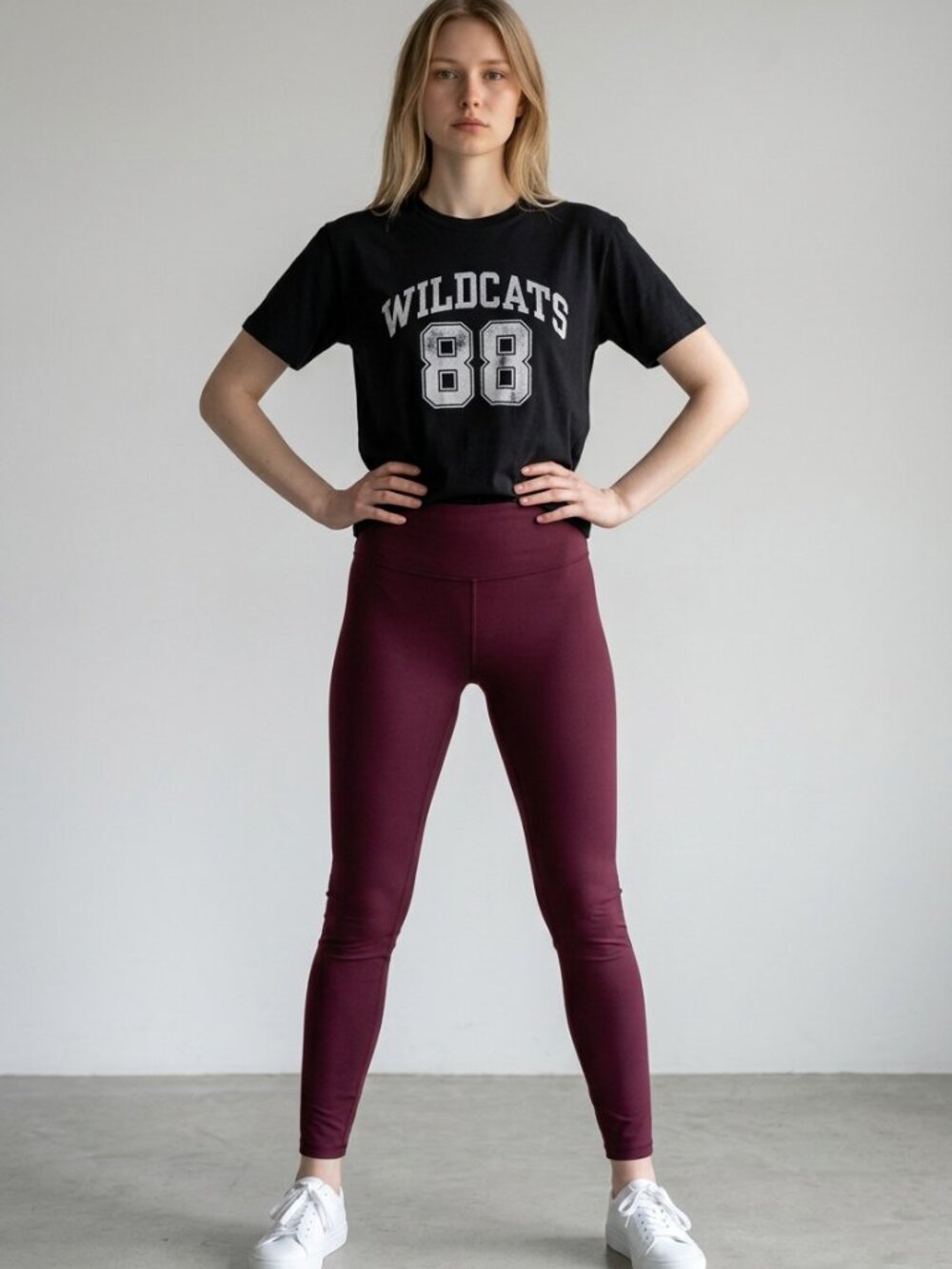 Fabletics Burgundy High-Rise Leggings